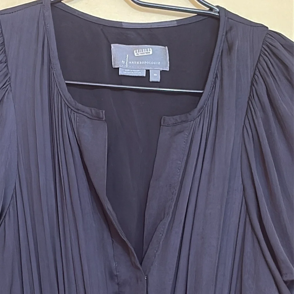 Anthropologie | Black Somerset Flutter Sleeve Tiered Elastic Waist Maxi Dress XS - Picture 5 of 17